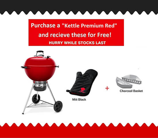 Weber Original Kettle Premium 57cm Charcoal Grill Red (Limited Edition)